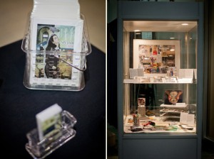 Left/Right: At the opening I sold fine art cards which were a great hit and also displayed work related to my workshops which attracted many new students. Wendy and her son Christian did a fabulous job of helping me arrange the display case.