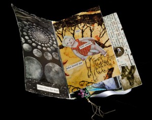 Page 1/2 of my mini book for Gillian Jansen, 3.5 x 5 inches (approx.), Collage/Mixed Media, January 2011