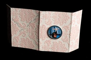 Valentine’s Mini Book (Cover), Mixed Media Collage, 3.5 x 10 inches, February 2011.
