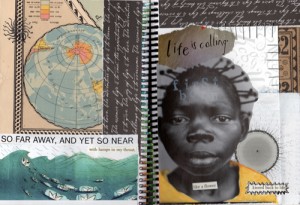 “First Born”, Collage Journal Page, 5 x 7 inches, February 2012