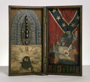 In Catherine's class we discussed Betye Saar's piece "Ragtime" (2005, 19" x 20" x 2") which references slavery, African-American music and the American Civil War.