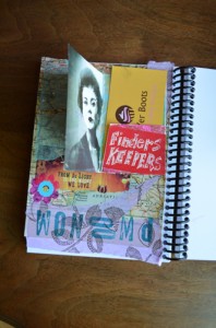 Maggie's finished page with card open...