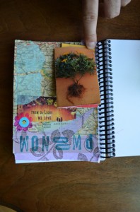 Maggie's finished journal page with card closed...