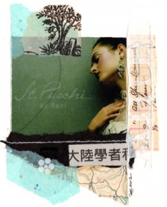 #10 of my 11 collage pages for the map/text/sew book project.