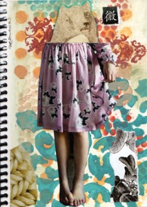 Michelle Casey, Untitled Journal Page, Mixed Media/Collage: acrylic paints, magazine fragments, marker, 5 x 7 inches, December 4 2012