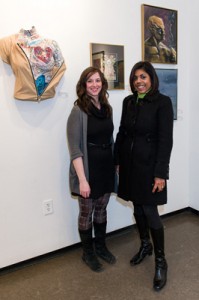 Hopewell Program Coordinator Lindsey MacIsaac (left) & Michell Casey (right), Heartwood Gallery, "Inner Beauty" Opening, February 2013