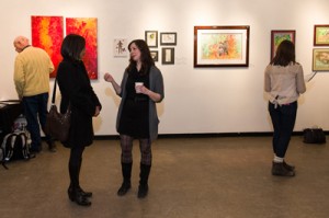 Michelle Casey (left) and Coordinator Lindsey MacIsaac chatting about Hopewell's mission, "Inner Beauty" Opening, February 2013