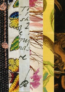 Michelle Casey, “Stripes I”, ATC, Collage, 2.5 x 3.5 inches, January 2013