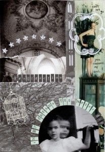 Michelle Casey, "Resurrection", Journal Page, Collage/Mixed Media, 8.5 x 6 inches, January 2 2010. Text in writing: "you consume me".