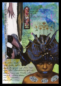 Michelle Casey, "All that Remains", Collage/Mixed Media Journal Page, 8.5 x 6 inches. See lower down for written text.