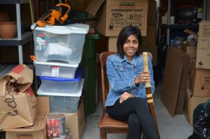 Me and Kev's Ninja sword... guarding the entrance to our black hole of a garage. I won't miss having a garage one bit!