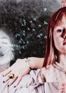 Michelle Casey, "Aurora's Dream: Part II: Song Bird", Artist Trading Card, Collage/Mixed Media, 2.5 inches x 3.5 inches, 2013