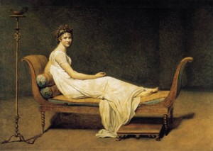 Jacques-Louis David, Portrait of Juliette Recamier, Oil on canvas, 1800, 68.50 inches x 88.58 inches