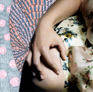 Michelle Casey, “Hands 1", Mixed Media Collage, 4 x 4 inches, April 2014