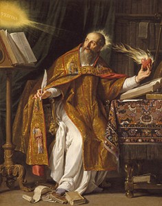 Philippe de Champaigne, “Saint Augustin”, oil on canvas 31 x 24.5 inches, (1645-1650). Linking the heart, hand and mind, St. Augustin’s burning desire was the quest for knowledge and the truth.