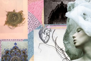 Michelle Casey, "Roots & Wings", Mixed Media Collage (marker, magazine fragments on Fabriano paper), 9 x 12 inches, April 2014