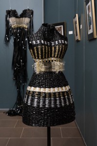 Krystyna Sadej, "Dark Angel" (behind) & "Lady the Behind the Closet" (front), Fibre Art, July 2015